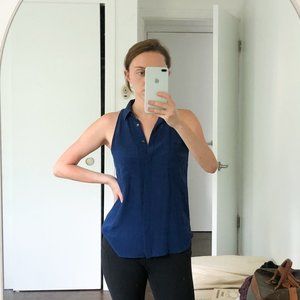 XS Madewell 100% Silk Sleeveless Top w/ Split Back